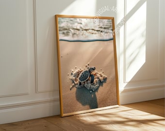 Beach & Sea "Turtle #2" Poster on matte premium paper, decoration, wall decoration.