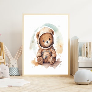 Kinderbild "Bär #2" Poster auf mattem Premium-Papier, Kinderzimmer, Tierposter, Deko, Wanddeko.