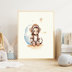 Poster per bambini "Scimmia" su carta premium opaca, cameretta dei bambini, poster con animali, decorazione, decorazione da parete.
