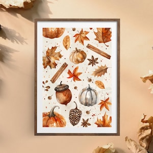 Herbstbild "Herbst Mix #2" Poster auf matten Premium-Papier, Deko, Wanddeko.