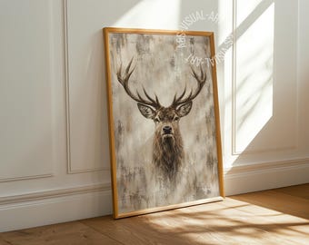 Pôster com imagem de outono "Veado nº 2" em papel fosco premium, decoração para parede.