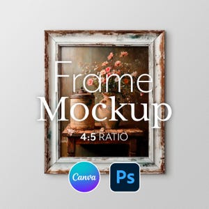 Rustic Frame Mockup: Shabby Chic 4x5 Vertical (PSD & JPG)