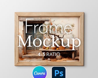 Vintage Wood Frame Mockup: Farmhouse Wall Art (PSD)