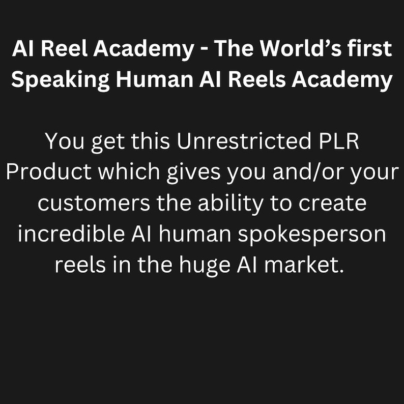 PLR Create AI Human Reel Videos, Video Course, Resell Rights, Master Reseller, mrr, Digital Product, Digital Download, Resale Rights image 2