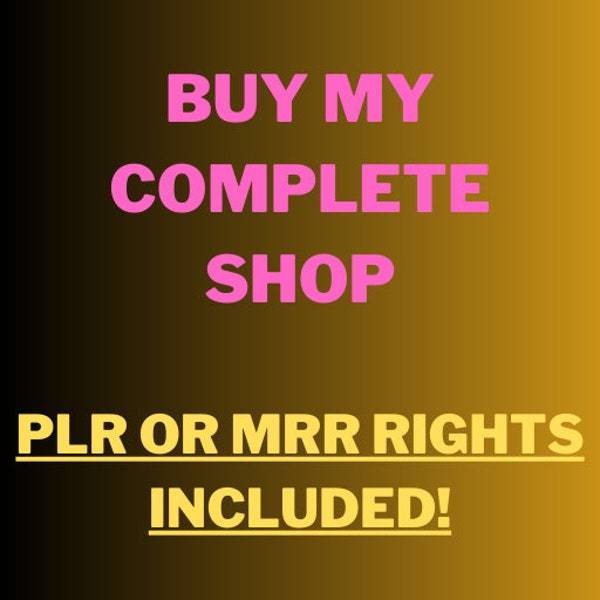 PLR Bundle Buy my complete shop, Ebook + Video Courses, Master Resell Rights, MRR, Resale Rights, Digital Product, Digital Download