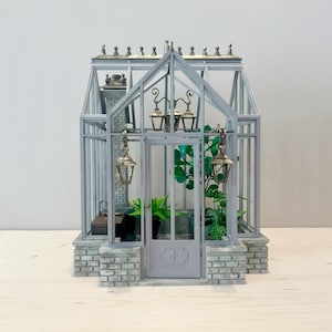 Victorian Dollhouse Greenhouse STL 1:12 – Detailed Miniature Conservatory, Opening Hinged Design, Printable Diorama Greenhouse