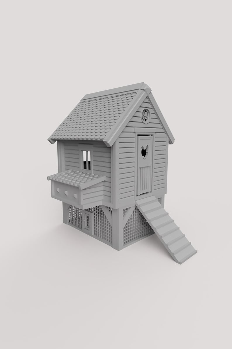 Dollhouse Chicken Coop STL 1:12 – Miniature Farmhouse Hen House on ...