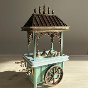 Victorian Ice Cream Cart STL – 1:12 Detailed Market Wagon with Cone Lids & Removable Insert