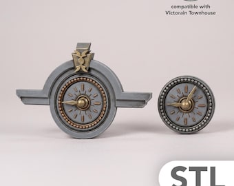 ビクトリア朝風壁掛け時計 STL 1:12 – ミニチュア時計文字盤とドールハウス用装飾壁掛け時計