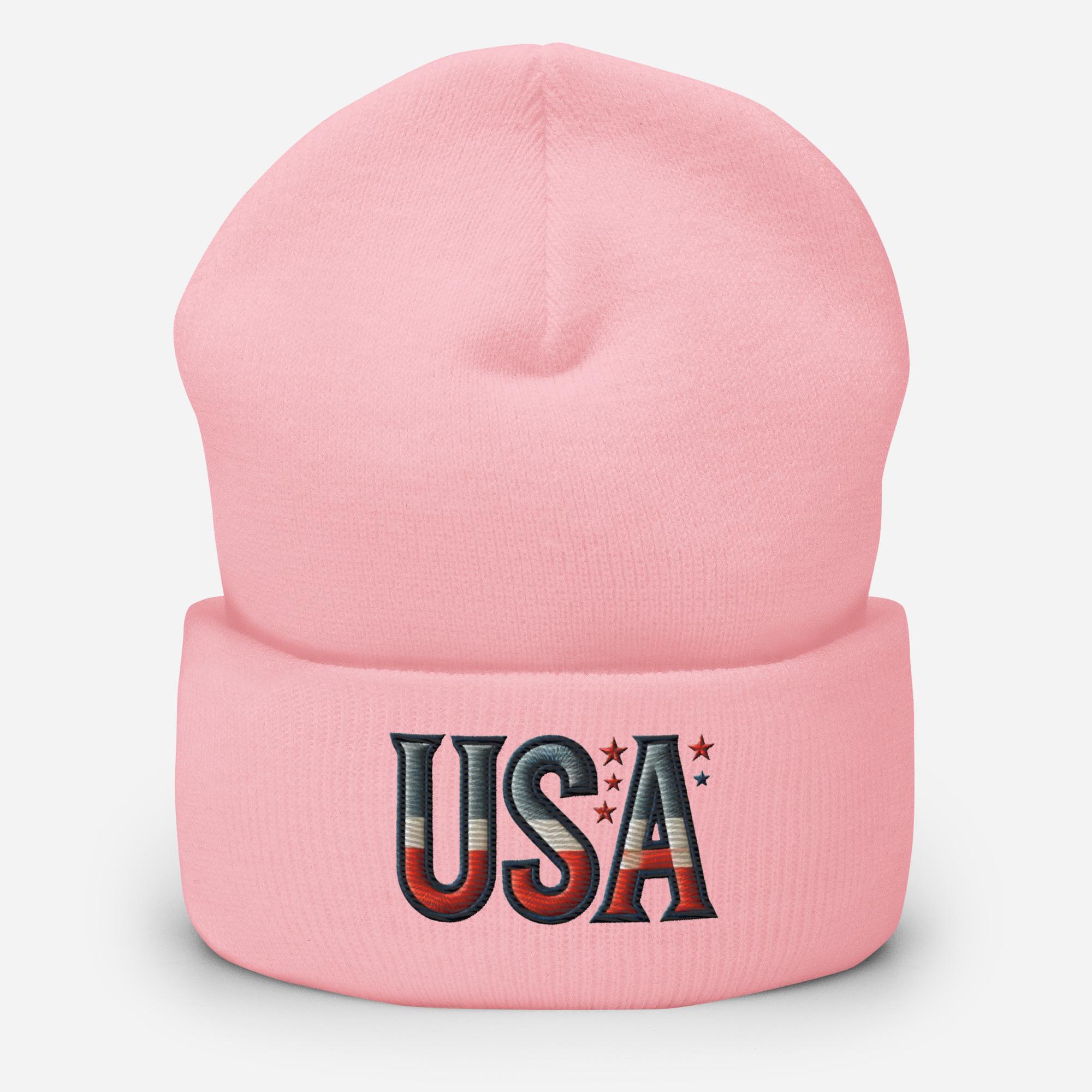 USA Embroidered Cuffed Beanie – Cozy Unisex beanie Stars & Stripes Cozy: USA Flag Embroidered Beanie Collection  main image 4
