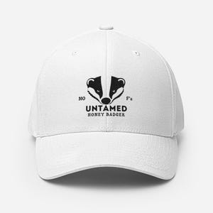 Embroidered Untamed Badger Structured Twill Cap, Stretch Fit Athletic Hat Wildlife Hat