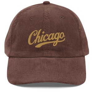 Chicago Embroidered Vintage Corduroy Cap Retro City Style Hat
