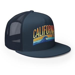 Embroidered California Classic Trucker Cap, High-Profile Snapback Hat Vacation Hat Travel Hat Great Gift Idea