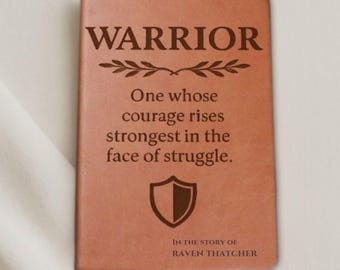 Personalized Vegan Leather Journal - Custom Warrior Notebook Custom Gift, Corporate Gift, Leather Diary, Personalized Gift