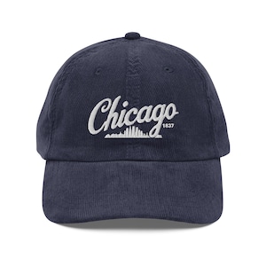 Chicago Embroidered Vintage Corduroy Cap Retro City Style Hat