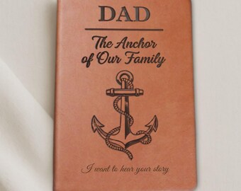 Personalized Vegan Leather Journal - Custom Father Appreciation Notebook Custom Gift, Corporate Gift, Leather Diary, Dad Gift