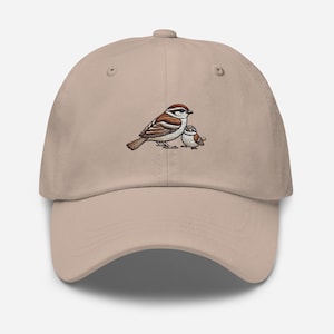Bonnet brodé pour papa moineau - Casquette oiseau des bois, cadeau pour les amoureux de la nature
