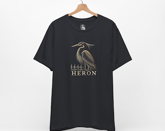 Heron Graphic T-Shirt Unisex Wildlife Nature Inspired Wildlife Tee Bird Shirt