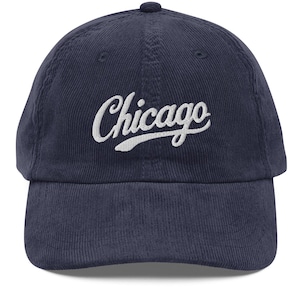 Chicago Embroidered Vintage Corduroy Cap Retro City Style Hat