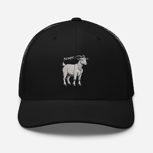 Embroidered Scape Goat Trucker Hat Classic Mesh Cap
