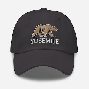 Gorra bordada con diseño de oso de Yosemite Wildlife, ideal para la aventura, ideal para acampar, hacer senderismo y regalar