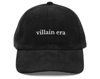 Gorra de pana vintage bordada de la época de los villanos