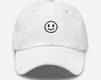 Embroidered Smiley Face Dad Hat – Fun and Stylish for Everyone!