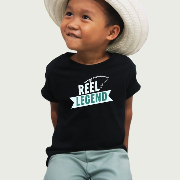 T-shirt à manches courtes pour tout-petit Reel Legend - T-shirt de pêche amusant et confortable pour enfants