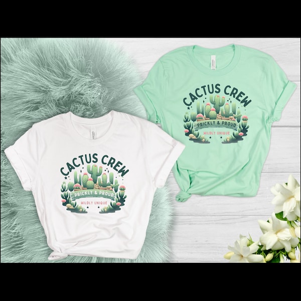 Quirky Cactus Vibes Graphic Short Sleeve Pullover Crewneck T-shirt Womens Tee