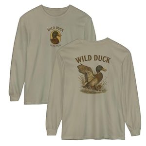 Wild Duck Mallard Long Sleeve Shirt Comfort Colors Trini Skies Supply Co. Duck Hunting Shirt Outdoor Wildlife Tee Heritage Collection