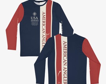 Maglietta da pesca a maniche lunghe USA Series - Perfetta per i pescatori, vibrazioni costiere, attività all'aperto, regalo di pesca Trini Skies Gear USA