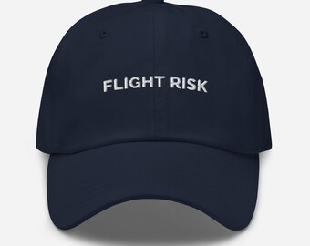Embroidered Flight Risk Dad Hat Adjustable Strap Low Profile - Etsy