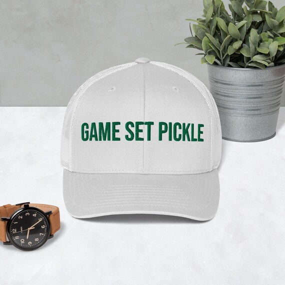 Pickleball Game, Set, Pickle Embroidered Trucker Cap Classic  display picture 2