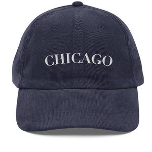 Minimalist Chicago Embroidered Vintage Corduroy Cap Classic Urban Style