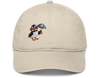 Playful Puffin Organic Dad Hat Sustainable Wildlife Fun The Sea Parrot