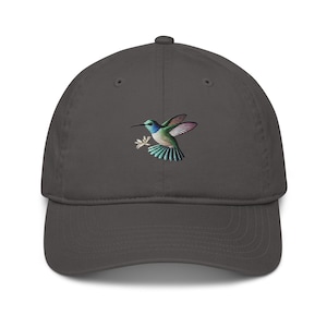 Chapeau oiseau brodé Chapeau papa colibri en coton bio - Bonnet nature durable