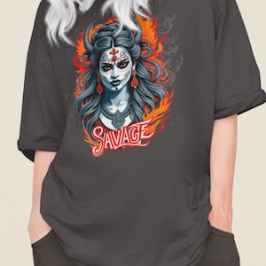 Kali the Destroyer Hindu Goddess SAVAGE Unisex Garment-Dyed T-Shirt Comfort Colors Great Gift Idea Stylish and Trending