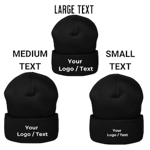 Custom Embroidered Beanie | Personalized Cuffed Winter Hat | Custom Logo Merch