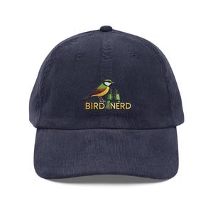 Casquette vintage en velours côtelé brodée Bird Nerd - Chapeau animalier ajustable