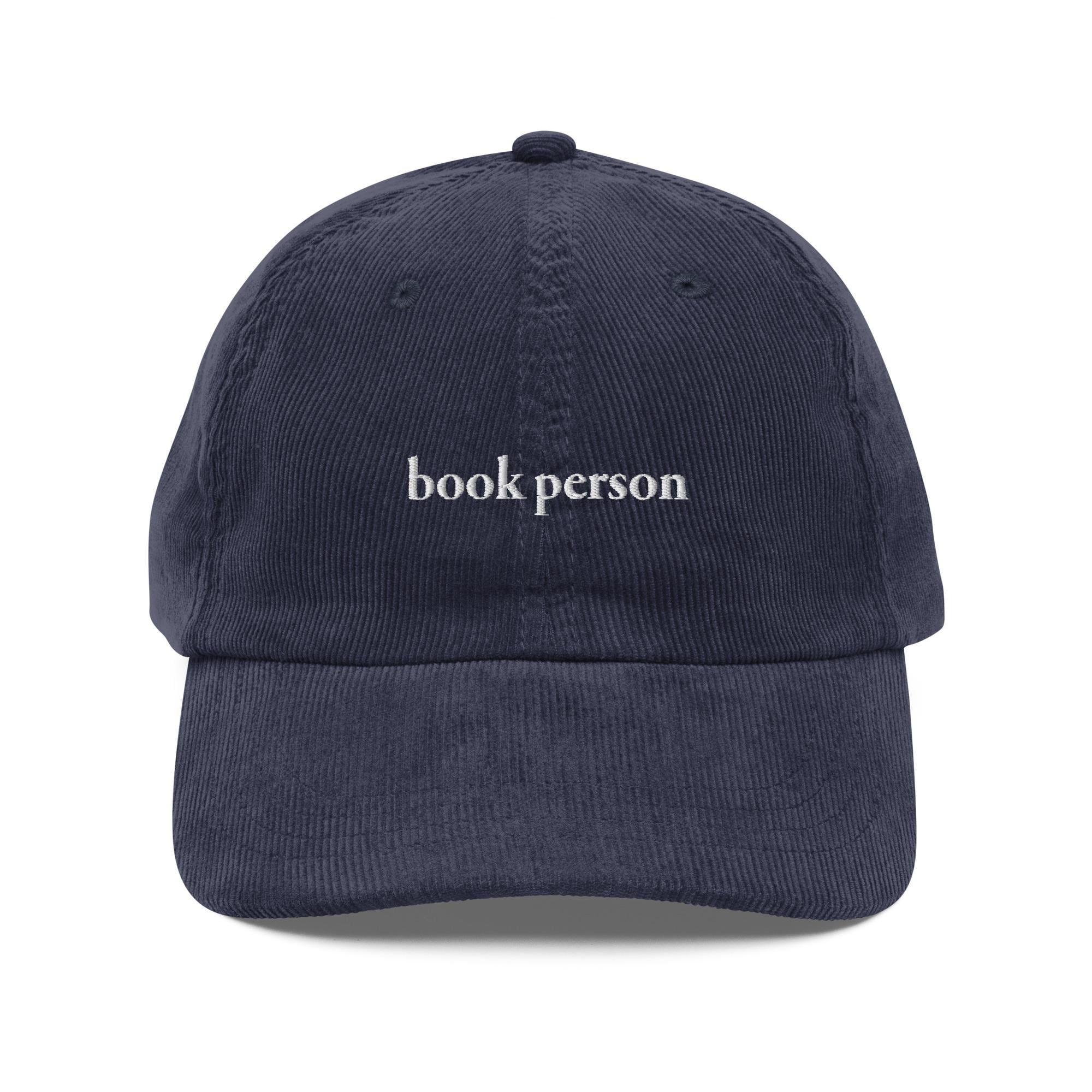 Buch Person bestickte Vintage Cord Mütze | Minimalistischer literarischer Hut