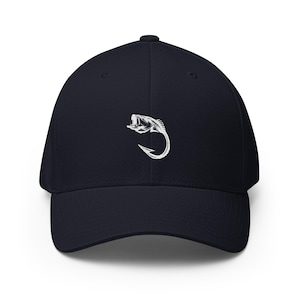 Hooked – Minimalist Fishing Flexfit Hat Boating Camping Hiking Structured Twill Hat