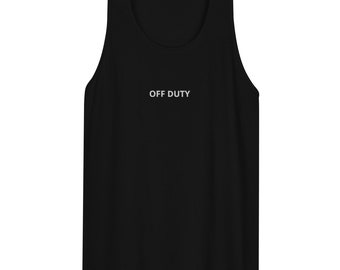 Camiseta de tirantes bordada para hombre OFF DUTY: Comodidad de algodón peinado