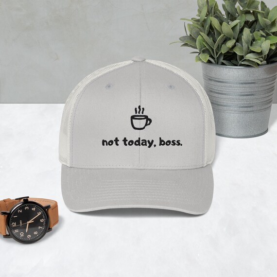 Not Today Boss Embroidered Trucker Cap - Humor Funny Mesh  display picture 1