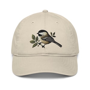 Chapeau oiseau brodé Beau chapeau mésange Chapeau papa bio