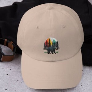 Forest Guardian Black Bear Dad Hat Diseño de perfil bajo ajustable Sombrero para mujer Sombrero para hombre Gran regalo Camping Senderismo