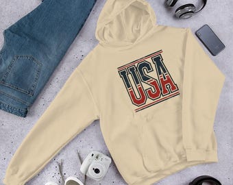 USA Patriotischer Hoodie: Baumwollmischung Gemütliche Wesensmerkmale