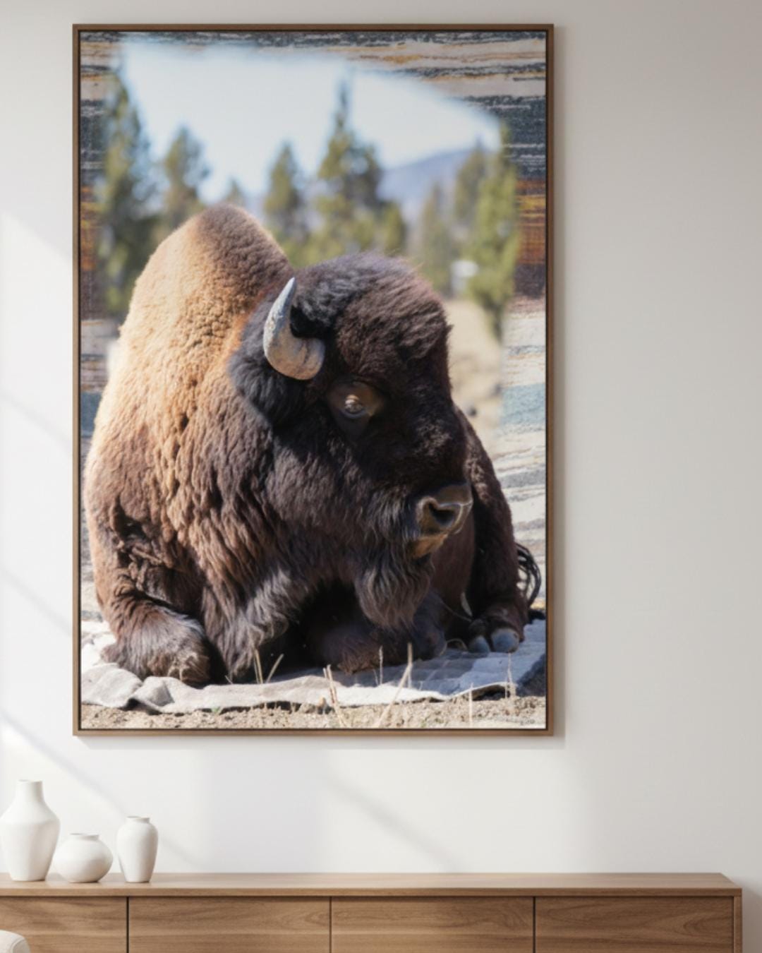American Bison Wall Art Print – Wildlife Photography, Rustic Lodge ...