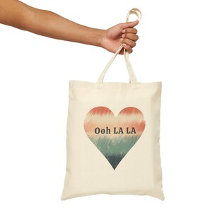 Sac fourre-tout en toile de coton Ooh La La sincère, cadeau idéal, sac de plage, sac à provisions, sac réutilisable, cadeau maman, cadeau soeur, cadeau fille