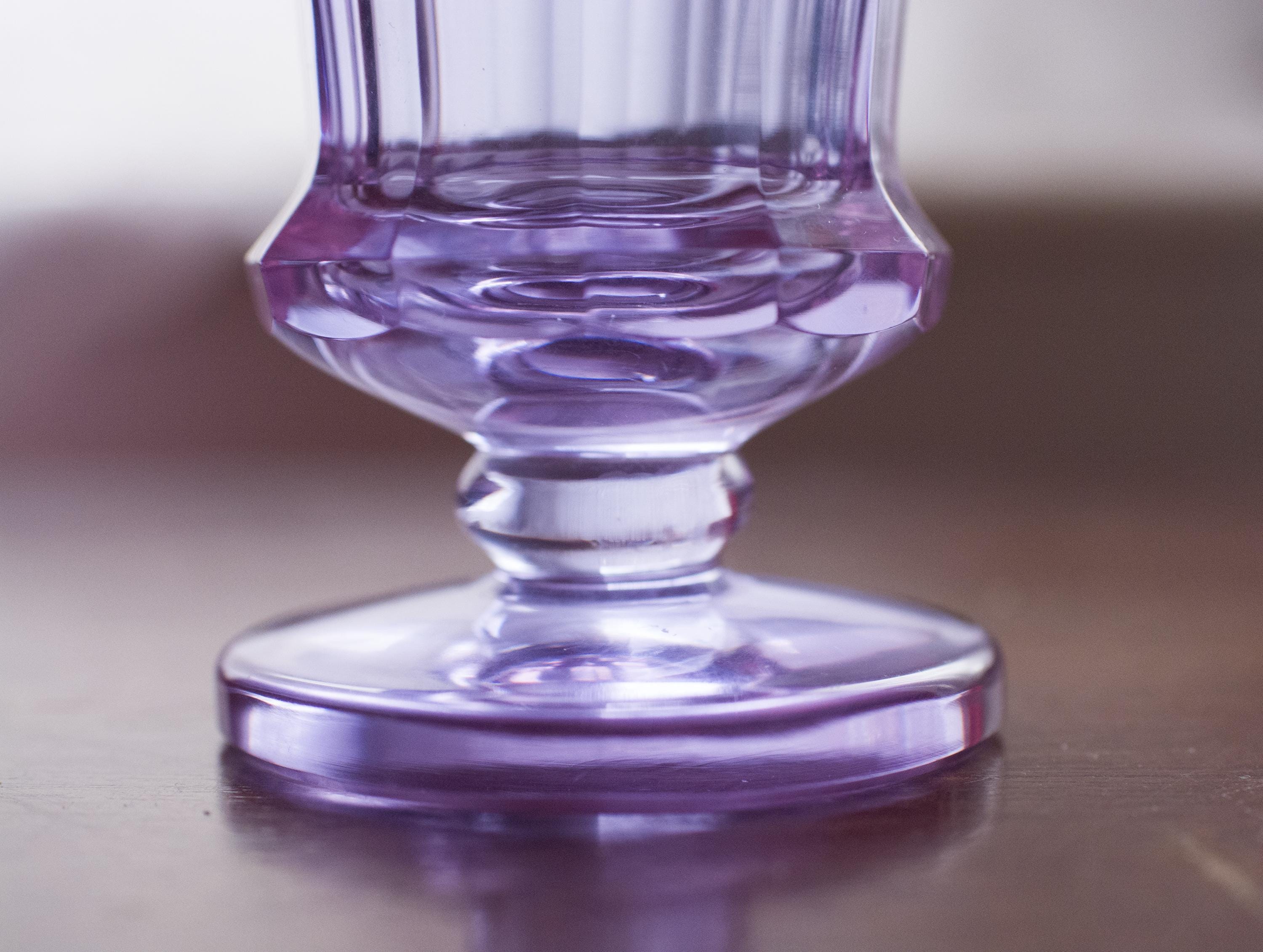 12,2 Cm, Moser Crystal Vase, Purple Crystal Decorative Vase, Chech
