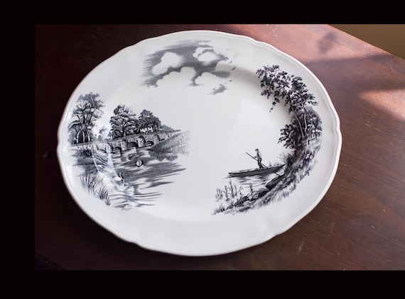 English Bridges, Alfred Meakin, Made in England, Oval Plate, White
